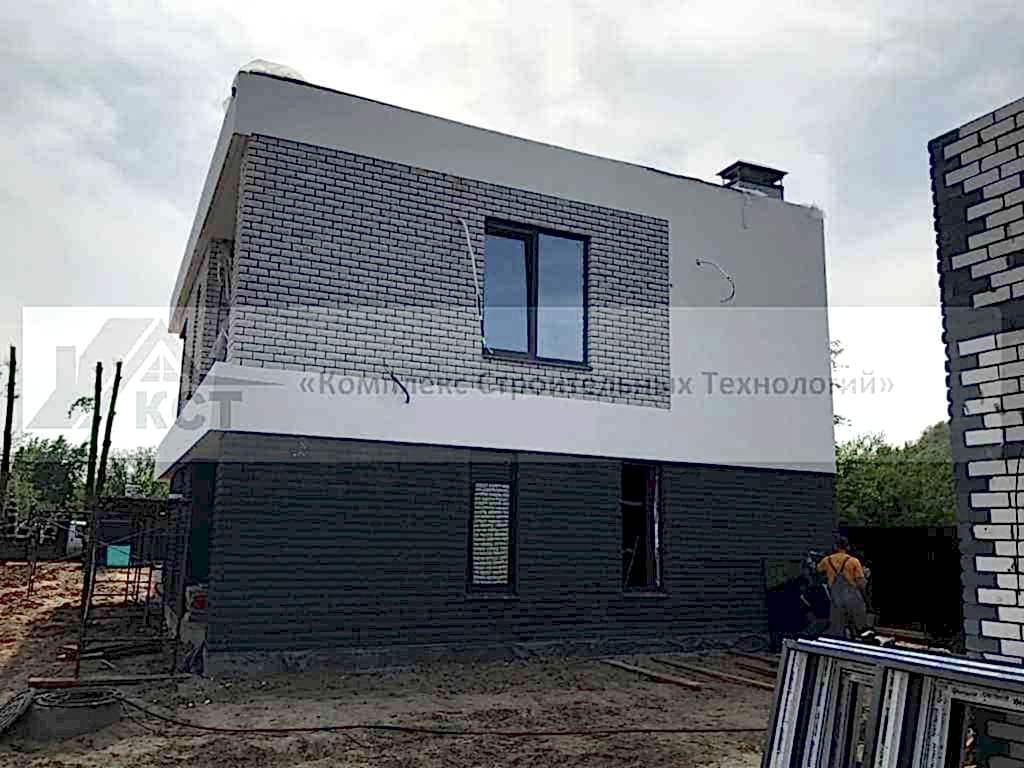 2 Коттеджа по 180 м² и 2 банных комплекса в п. Васильево. Фотография со строительства объекта, фото 3